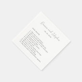 Moderne Schwarz-Weiß-Hochzeit Serviette (Ecke)