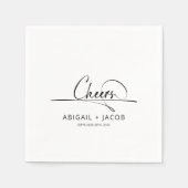 Moderne Schwarz-Weiß-Hochzeit Serviette (Vorderseite)