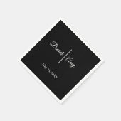 Moderne Schwarz-Weiß-Hochzeit Serviette (Ecke)