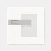 Moderne Schwarz-Weiß-Hochzeit Serviette (Vorderseite)