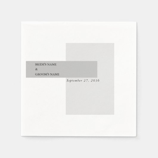 Moderne Schwarz-Weiß-Hochzeit Serviette (Vorderseite)