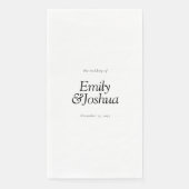 Moderne Schwarz-Weiß-Hochzeit Serviette (Vorderseite)