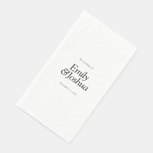 Moderne Schwarz-Weiß-Hochzeit Serviette (Ecke)