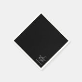 Moderne Schwarz-Weiß-Hochzeit- Serviette (Ecke)