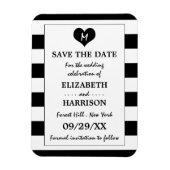 Moderne Schwarz-Weiß-Hochzeit spart das Datum Magnet (Vertikal)