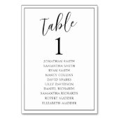 Moderne Schwarz-Weiß-Hochzeit-Tischnummer Tischnummer (Vorderseite)