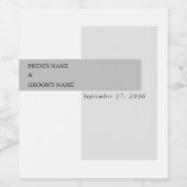 Moderne Schwarz-Weiß-Hochzeit Weinetikett (Einzelnes Label)