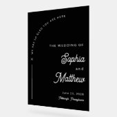 Moderne Schwarz-Weiß-Hochzeit Willkommen Acrylschild (Winkel)