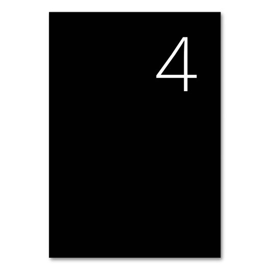 Moderne Schwarz-Weiß-Hochzeiten-Tischnummern Tischnummer (Rückseite)