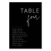 Moderne Schwarz-Weiß-Hochzeiten-Tischnummern Tischnummer (Vorderseite)