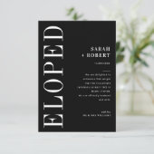 Moderne Schwarz-Weiß-Hochzeitsankündigung Dankeskarte (Stehend Vorderseite)