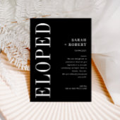 Moderne Schwarz-Weiß-Hochzeitsankündigung Dankeskarte