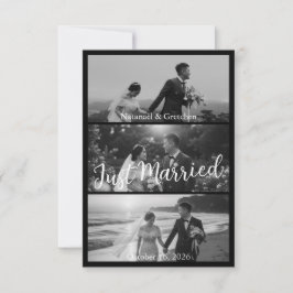 Moderne Schwarz-Weiß-Hochzeitsankündigungen RSVP Karte