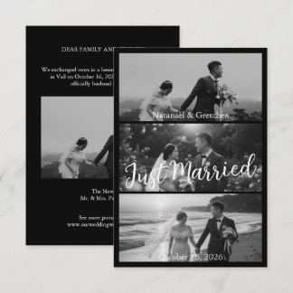 Moderne Schwarz-Weiß-Hochzeitsankündigungen RSVP Karte