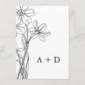 Moderne Schwarz-Weiß-Hochzeitsdetails Begleitkarte (Rückseite)