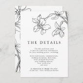 Moderne Schwarz-Weiß-Hochzeitsdetails Begleitkarte (Vorne/Hinten)