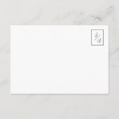 Moderne Schwarz-Weiß-Hochzeitsdetails Begleitkarte (Rückseite)