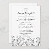 Moderne Schwarz-Weiß-Hochzeitseinladung Einladung (Vorne/Hinten)