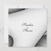 Moderne Schwarz-Weiß-Hochzeitseinladung Einladung (Rückseite)
