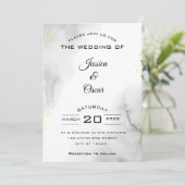 Moderne Schwarz-Weiß-Hochzeitseinladung Einladung (Stehend Vorderseite)