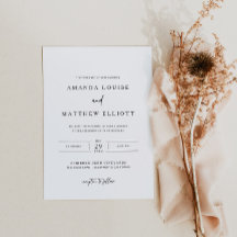 Moderne Schwarz-Weiß-Hochzeitseinladung