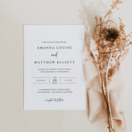 Moderne Schwarz-Weiß-Hochzeitseinladung Einladung