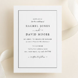 Moderne Schwarz-Weiß-Hochzeitseinladung Einladung