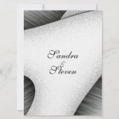 Moderne Schwarz-Weiß-Hochzeitseinladung Einladung (Rückseite)