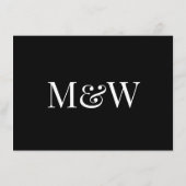 Moderne Schwarz-Weiß-Hochzeitsempfehlung Begleitkarte (Rückseite)