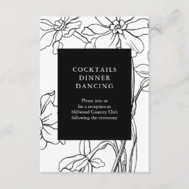 Moderne Schwarz-Weiß-Hochzeitsempfehlung Begleitkarte