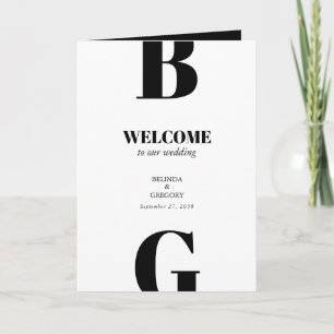 Moderne Schwarz-Weiß-Hochzeitserie Programm