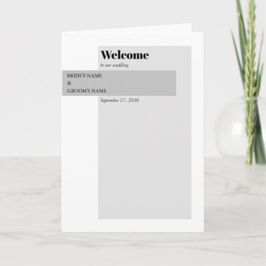 Moderne Schwarz-Weiß-Hochzeitserie Programm (Vorderseite)