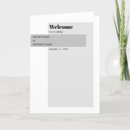 Moderne Schwarz-Weiß-Hochzeitserie Programm