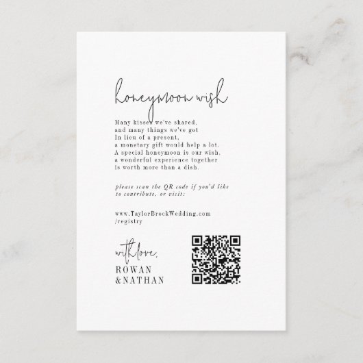 Moderne Schwarz-Weiß Hochzeitsfeiertage Wünsche Begleitkarte (Vorderseite)