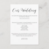 Moderne Schwarz-Weiß-Hochzeitskarte Begleitkarte (Vorderseite)