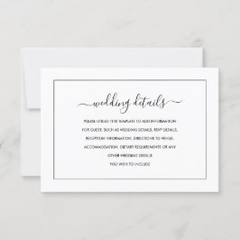 Moderne Schwarz-Weiß-Hochzeitskarte RSVP Karte
