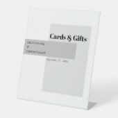 Moderne Schwarz-Weiß-Hochzeitskarten & Geschenke Sockelschild (Vorderseite)