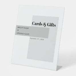 Moderne Schwarz-Weiß-Hochzeitskarten & Geschenke Sockelschild