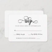 Moderne Schwarz-Weiß-Hochzeitskarten RSVP Karte (Vorne/Hinten)