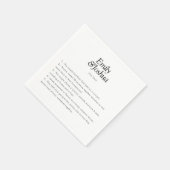 Moderne Schwarz-Weiß-Hochzeitspass-Fakten Serviette (Ecke)