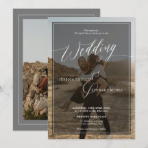 Moderne Schwarz-Weiß-Hochzeitsskripte 2 Fotos