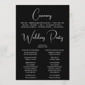 Moderne Schwarz-Weiß-Hochzeitssticons Programm (Rückseite)