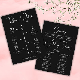 Moderne Schwarz-Weiß-Hochzeitssticons Programm