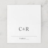 Moderne Schwarz-Weiß-Hochzeitstipps Platzkarte (Außenseite Aufgefaltet)