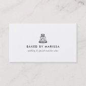 Moderne Schwarz-Weiß-Hochzeitstorte Visitenkarte (Vorderseite)