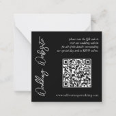 Moderne Schwarz-Weiß-Hochzeitswebsite Mitteilungskarte (Vorderseite)