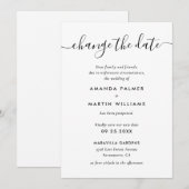 Moderne Schwarz-Weiß-Hochzeitverlängerung Ankündigung (Vorne/Hinten)