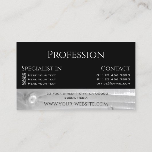 Moderne Schwarz-Weiß-Holzkörbe Holzplatten Visitenkarte (Rückseite)