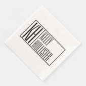 Moderne Schwarz-Weiß-Initialen und Logo-Namen Serviette (Ecke)