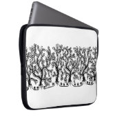 Moderne Schwarz-Weiß-Joshua-Tree Neopren Laptopschutzhülle (Vorne Rechts)